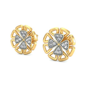 Brilliant gold stud earrings 0.24 Ct Diamond Solid 14K Gold