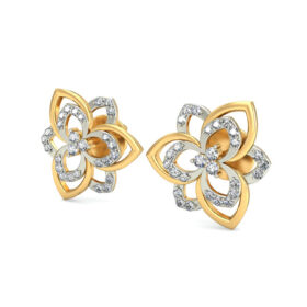 Casual stud earrings 0.6 Ct Diamond Solid 14K Gold