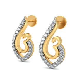 Glamarous stud earrings 0.4 Ct Diamond Solid 14K Gold