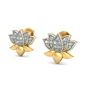 Fashionable gold stud earrings 0.22 Ct Diamond Solid 14K Gold