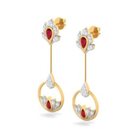 Stylish Chandelier earrings 0.5 Ct Diamond Solid 14K Gold