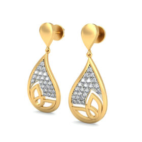 Sparking Chandelier earrings 0.46 Ct Diamond Solid 14K Gold