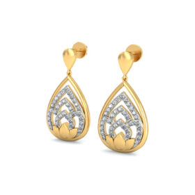 Innovative gold Chandelier earrings 0.7 Ct Diamond Solid 14K Gold