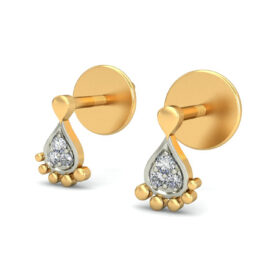 Adorable diamond stud earrings 0.13 Ct Diamond Solid 14K Gold