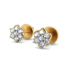 Brilliant stud earrings 0.14 Ct Diamond Solid 14K Gold