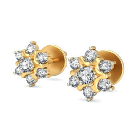 Dramatic diamond stud earrings 0.2 Ct Diamond Solid 14K Gold