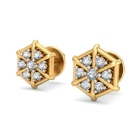 Gorgeous gold stud earrings 0.23 Ct Diamond Solid 14K Gold