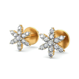 Glittering diamond stud earrings 0.35 Ct Diamond Solid 14K Gold