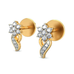 Precious stud earrings 0.17 Ct Diamond Solid 14K Gold