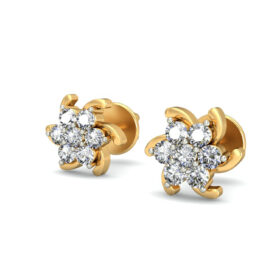 Stunning stud earrings 0.21 Ct Diamond Solid 14K Gold