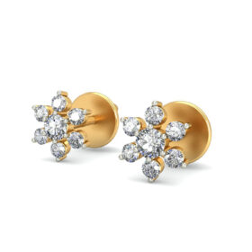 Adorable stud earrings 0.28 Ct Diamond Solid 14K Gold