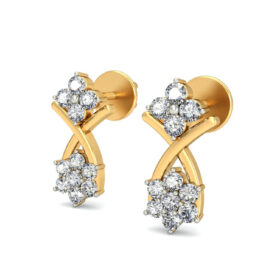 Stylish diamond stud earrings 0.26 Ct Diamond Solid 14K Gold