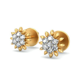 Innovative diamond stud earrings 0.21 Ct Diamond Solid 14K Gold