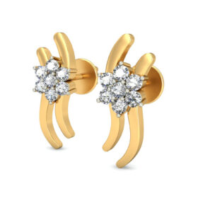 Beautiful stud earrings 0.21 Ct Diamond Solid 14K Gold
