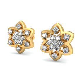 Adorable stud earrings 0.39 Ct Diamond Solid 14K Gold
