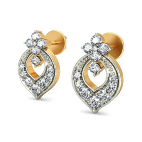 Casual stud earrings 0.34 Ct Diamond Solid 14K Gold