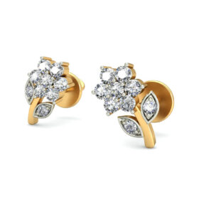 Handmade diamond stud earrings 0.23 Ct Diamond Solid 14K Gold