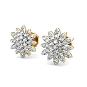 Glittering diamond stud earrings 0.5 Ct Diamond Solid 14K Gold