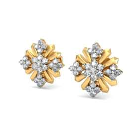 Glamarous gold stud earrings 0.83 Ct Diamond Solid 14K Gold