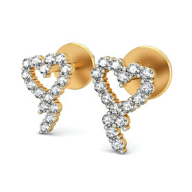Timeless diamond heart earrings 0.32 Ct Diamond Solid 14K Gold
