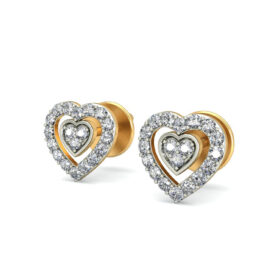 Gorgeous diamond heart earrings 0.24 Ct Diamond Solid 14K Gold