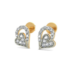Flawless diamond heart earrings 0.28 Ct Diamond Solid 14K Gold