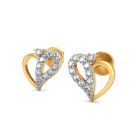 Precious diamond heart earrings 0.22 Ct Diamond Solid 14K Gold