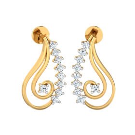 Sparking gold stud earrings 0.33 Ct Diamond Solid 14K Gold
