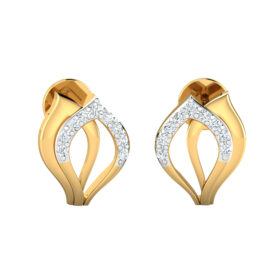 Casual diamond stud earrings 0.18 Ct Diamond Solid 14K Gold