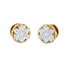 Beautiful stud earrings 0.18 Ct Diamond Solid 14K Gold