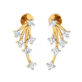 Classic Chandelier earrings 0.22 Ct Diamond Solid 14K Gold