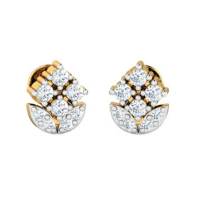 Fashionable stud earrings 0.28 Ct Diamond Solid 14K Gold