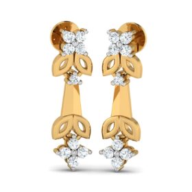 Stunning gold stud earrings 0.26 Ct Diamond Solid 14K Gold