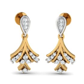 Sparking stud earrings 0.19 Ct Diamond Solid 14K Gold