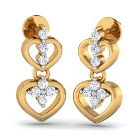 Adorable gold stud earrings 0.21 Ct Diamond Solid 14K Gold