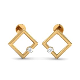 Beautiful stud earrings 0.08 Ct Diamond Solid 14K Gold