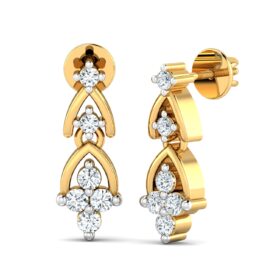 Casual gold stud earrings 0.29 Ct Diamond Solid 14K Gold