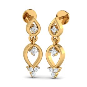 Charming stud earrings 0.13 Ct Diamond Solid 14K Gold