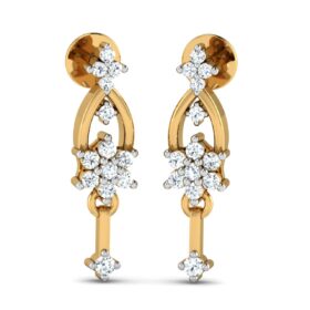 Contemporary diamond stud earrings 0.24 Ct Diamond Solid 14K Gold