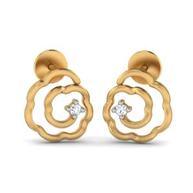 Gorgeous stud earrings 0.02 Ct Diamond Solid 14K Gold