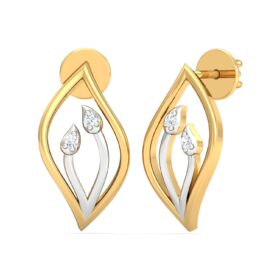 Flawless stud earrings 0.02 Ct Diamond Solid 14K Gold