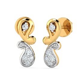 Exatic diamond stud earrings 0.1 Ct Diamond Solid 14K Gold