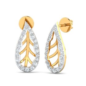 Stylish gold stud earrings 0.44 Ct Diamond Solid 14K Gold