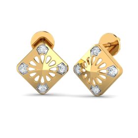 Casual diamond stud earrings 0.08 Ct Diamond Solid 14K Gold