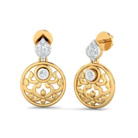 Adorable gold stud earrings 0.14 Ct Diamond Solid 14K Gold