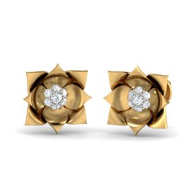 Casual diamond stud earrings 0.14 Ct Diamond Solid 14K Gold