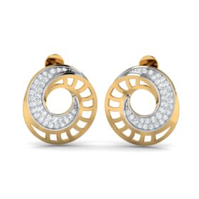 Charming gold stud earrings 0.62 Ct Diamond Solid 14K Gold