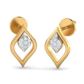 Designer diamond stud earrings 0.16 Ct Diamond Solid 14K Gold