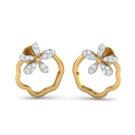 Handcrafted diamond stud earrings 0.3 Ct Diamond Solid 14K Gold