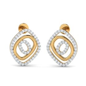 Graceful gold stud earrings 0.86 Ct Diamond Solid 14K Gold
